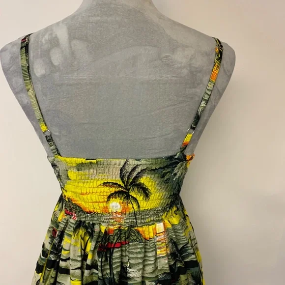 Maui Candice Dress Mini Hawaiian Tropical Print Sundress resort vacation Island - Picture 3 of 9